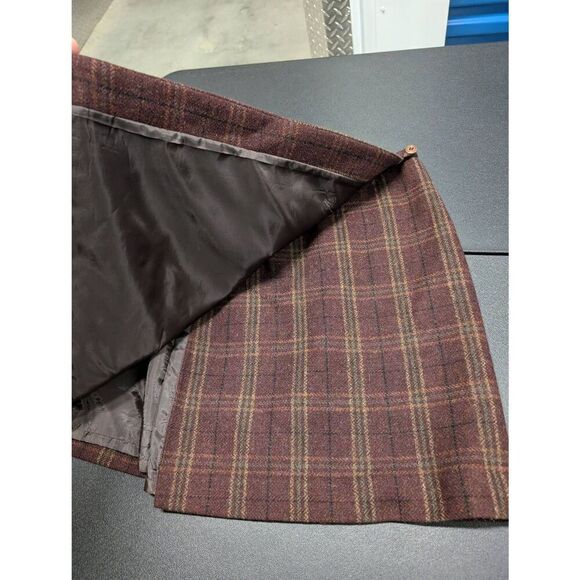 Eddie Bauer Plaid Short A-Line Skirt Wool - Picture 4 of 7